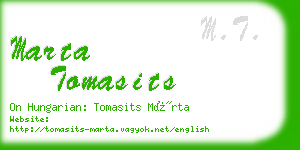 marta tomasits business card